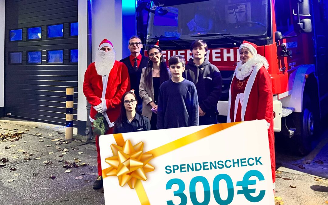 Jugendfeuerwehr Binz erhält Spendencheck über 300 Euro von uns!