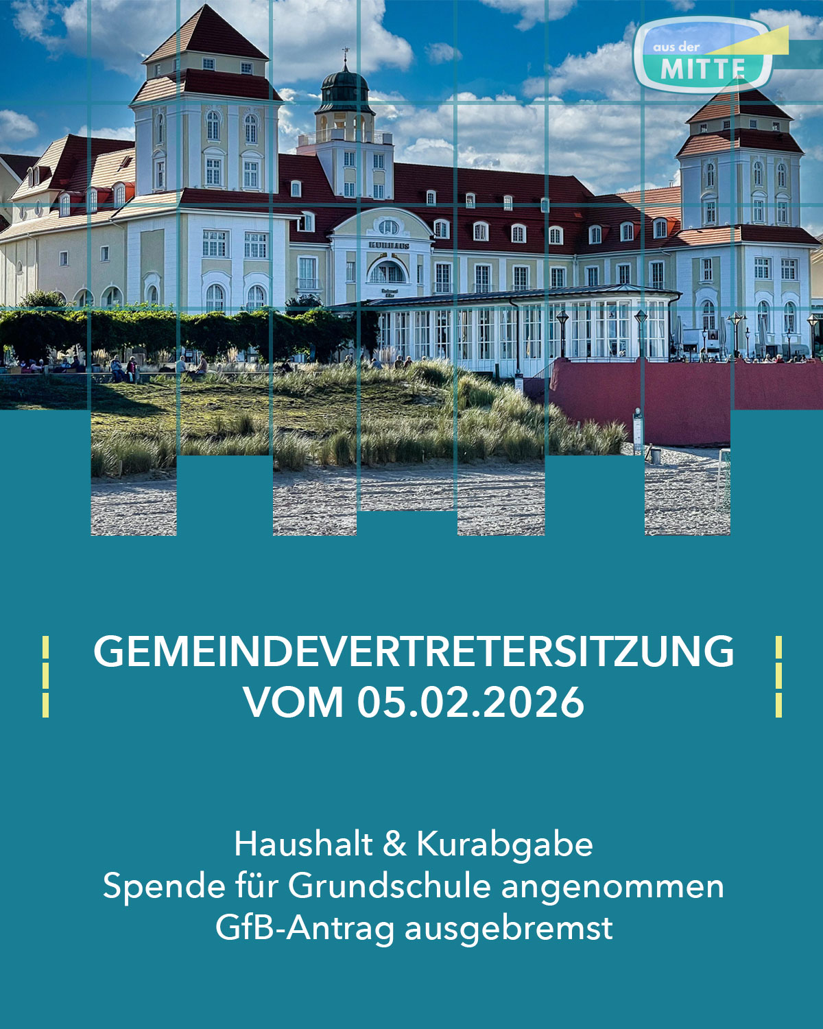 Sitzung der Gemeindevertretung im Haus des Gastes Binz am 05.02.2026 – Bericht von aus der MITTE