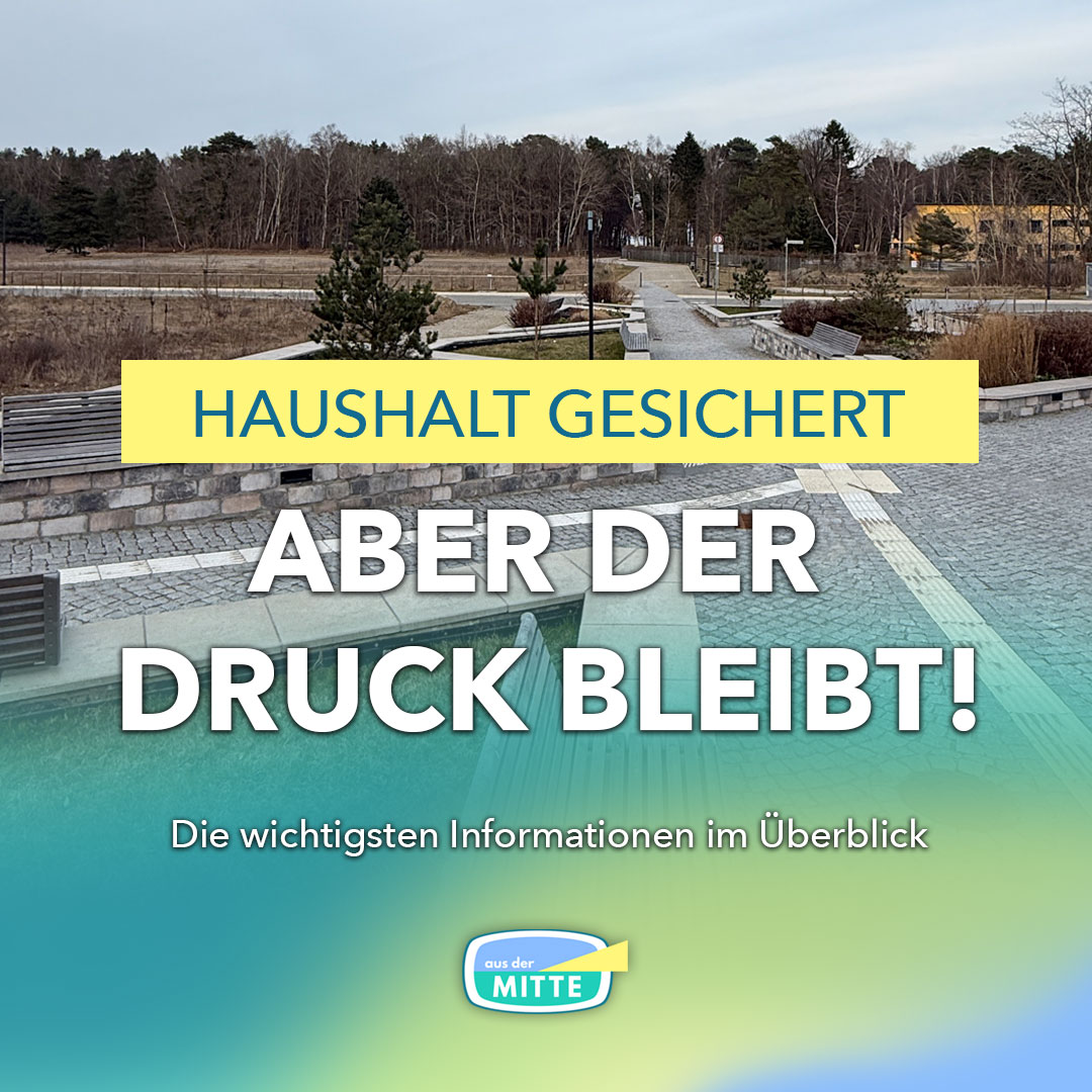 Beitragsbild zur Gemeindevertretersitzung in Binz vom 07.05.2026 mit der Überschrift „Haushalt gesichert – aber der Druck bleibt“.