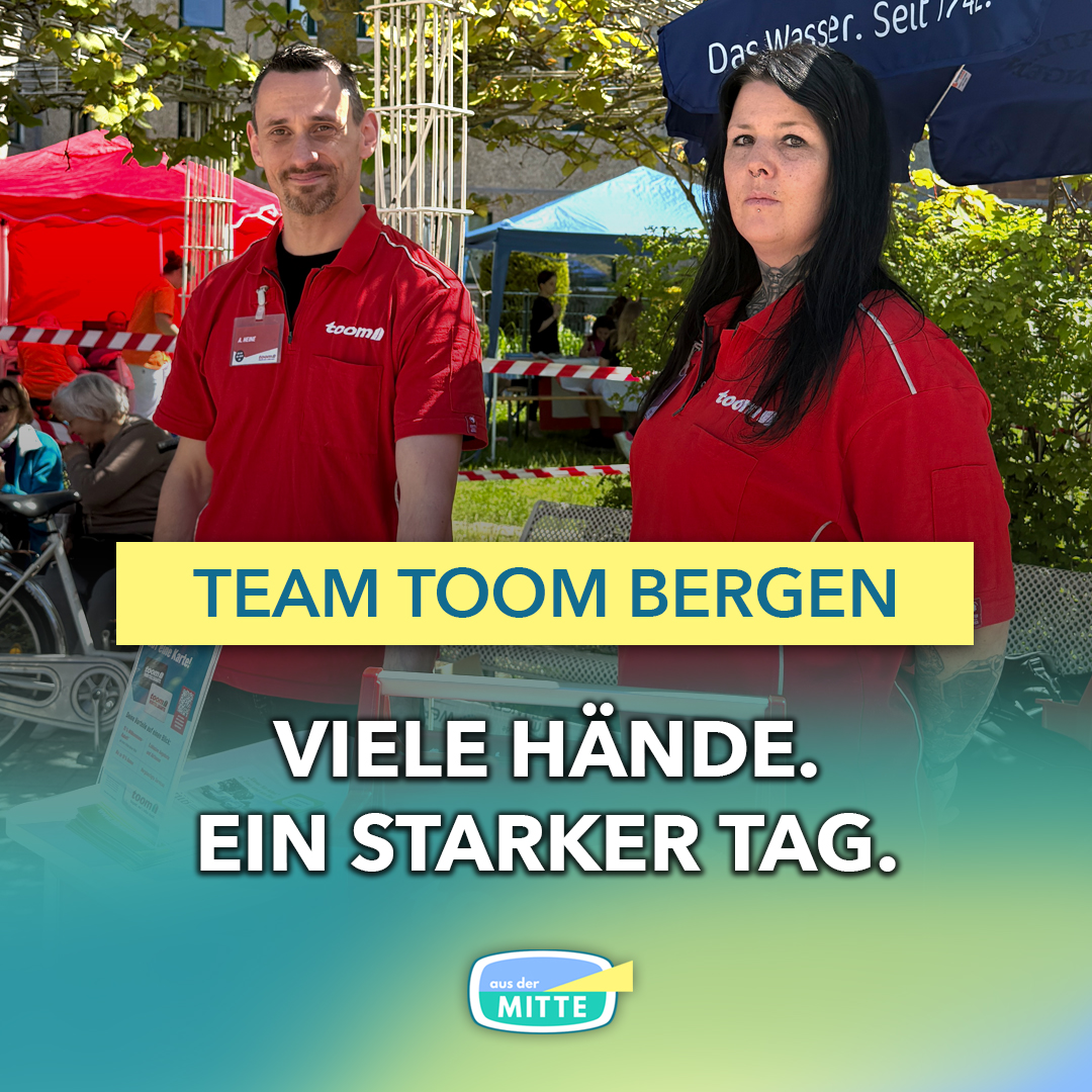 Team Toom Bergen als Unterstützer beim Wohlfühltag in Stralsund