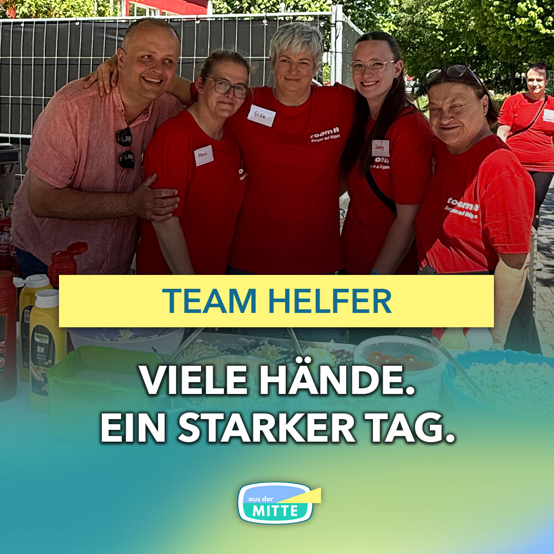 Freiwillige Helferinnen und Helfer beim Wohlfühltag in Stralsund