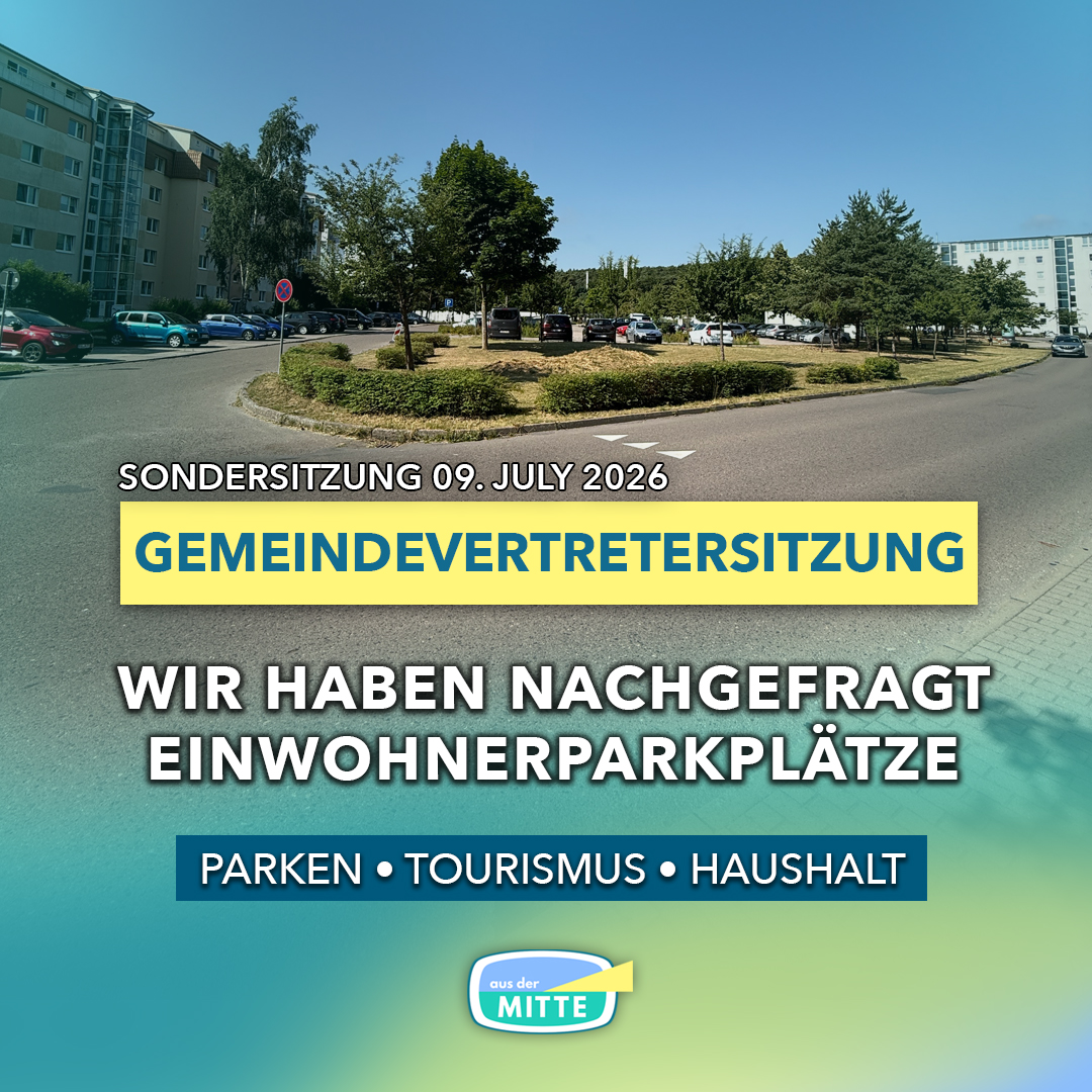 Beitragsbild zum Rückblick auf die Sondersitzung der Gemeindevertretung Binz vom 09.07.2026 mit dem Schwerpunkt Einwohnerparkplätze am Bermuda-Dreieck