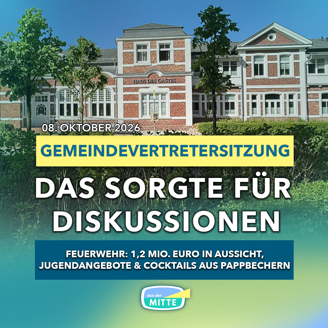 Haus des Gastes in Binz mit der Schlagzeile „Mehr Transparenz? Ein Antrag durch. Einer abgelehnt.“ zur Gemeindevertretung vom 8. Oktober 2026.